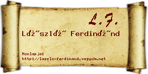 László Ferdinánd névjegykártya